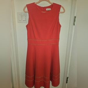 Coral Calvin Klein Tea Length Dress size 10